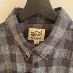 Naked and Famous flannel gingham patterned shirt